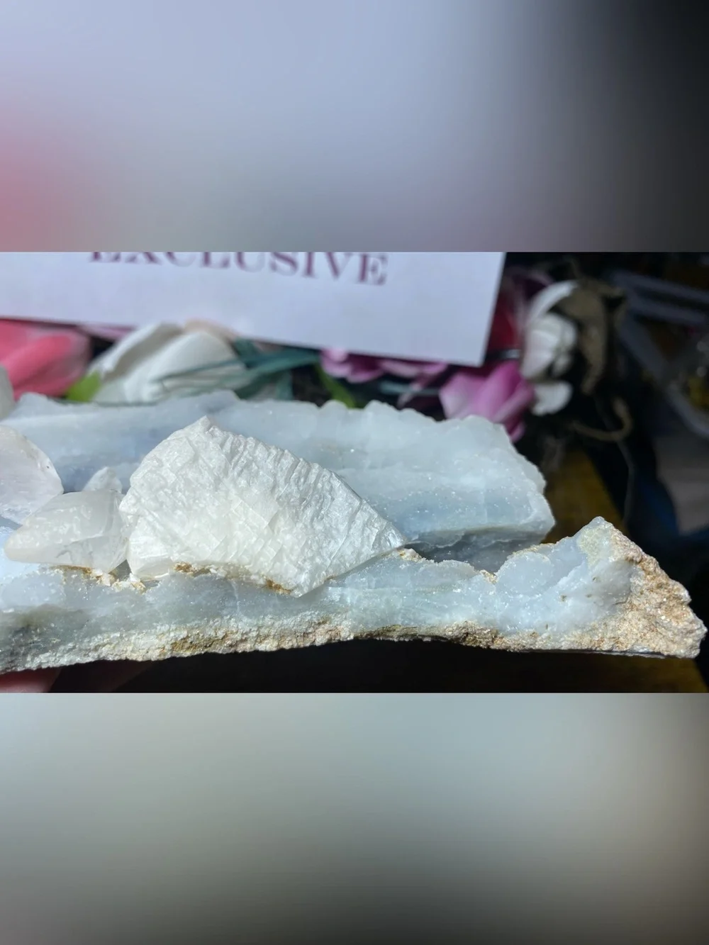 Large Blue Chalcedony & Mangano Calcite